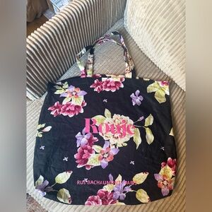 Rouje Black Floral Tote Bag